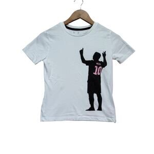 Lionel Messi Goat #10 Youth Shirt Barcelona Miami Soccer Jersey Graphic Tee M 7